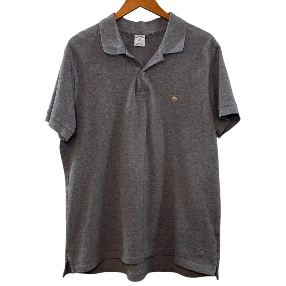 Brooks Brothers Slim Fit Short Sleeve Polo Grey Size Extra Large XL